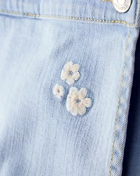 Toddler Girl Embroidered Denim Skort - Blue