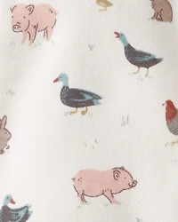 Baby Organic Cotton Sleep & Play Pajamas Farm Friends Print