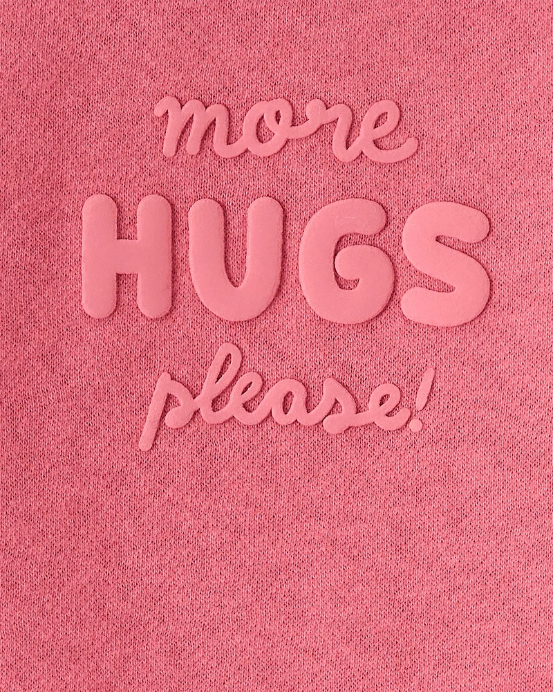 Baby Girl DayDream Fleece More Hugs Please Long-Sleeve Pullover Sweatshirt - Pink