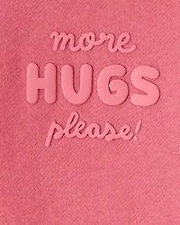 Baby Girl DayDream Fleece More Hugs Please Long-Sleeve Pullover Sweatshirt - Pink