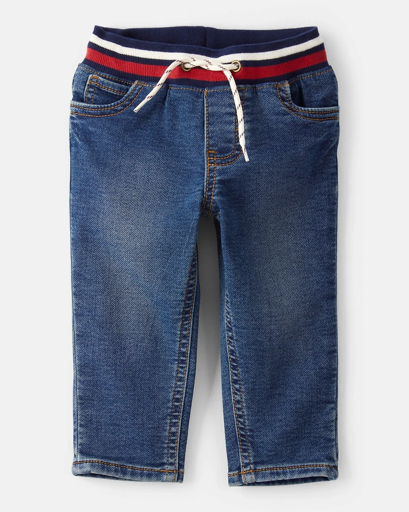 Baby Boy Varsity Waistband Denim Jeans