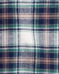 Toddler Boy Plaid Button-Down Shirt - Cream/Navy