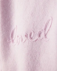 Baby Girl Embroidered Loved Long-Sleeve Sweater - Pink