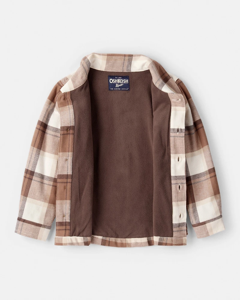 Toddler Boy Flannel Long-Sleeve Jacket - Brown