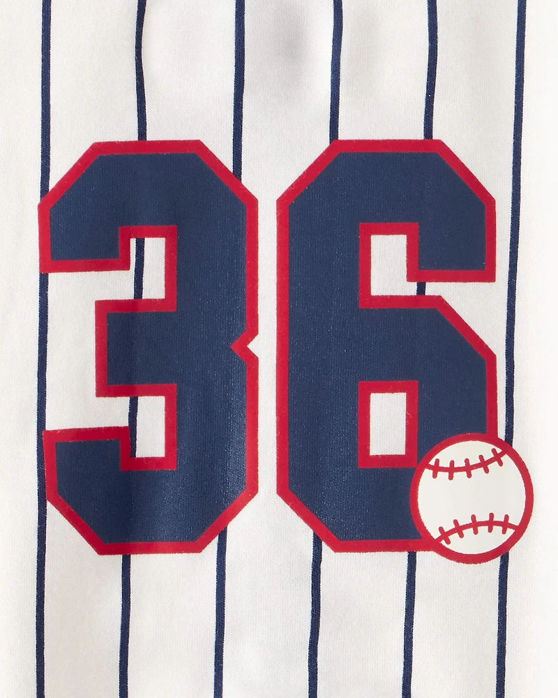 Baby Baseball Snap-Up Cotton Sleep & Play Pajamas