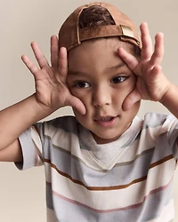 Toddler Boy Striped Short-Sleeve Otter Pocket Tee - Cream/Light Blue