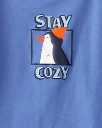Toddler Boy Penguin Graphic Tee - Blue