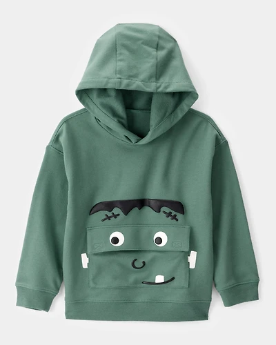 Toddler Boy Halloween Frankenstein Pullover Hoodie - Green