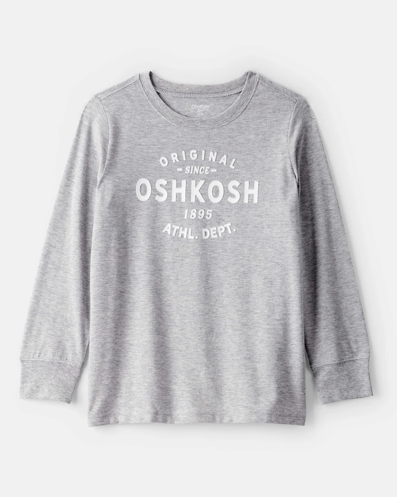 Boys Jersey OshKosh Logo Long-Sleeve Shirt - Grey