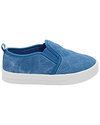 Kid Quilted Chambray Pull-On Sneakers