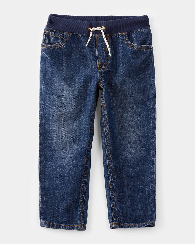 Toddler Boy Straight Pull-On Denim Pants - Medium Wash