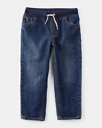 Toddler Boy  Straight Pull-On Denim Pants - Medium Wash