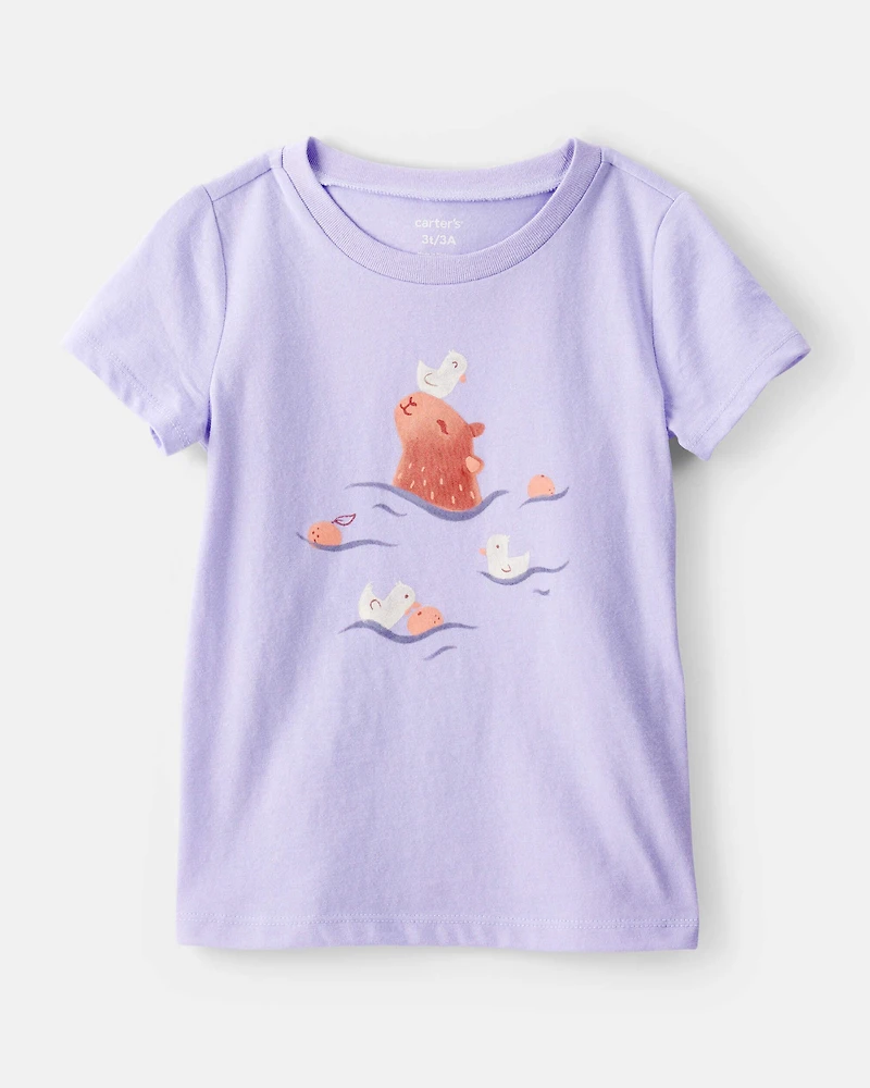 Toddler Girl Cabybara Short-Sleeve Graphic Tee - Purple
