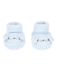Baby Puppy Crochet Booties - Blue