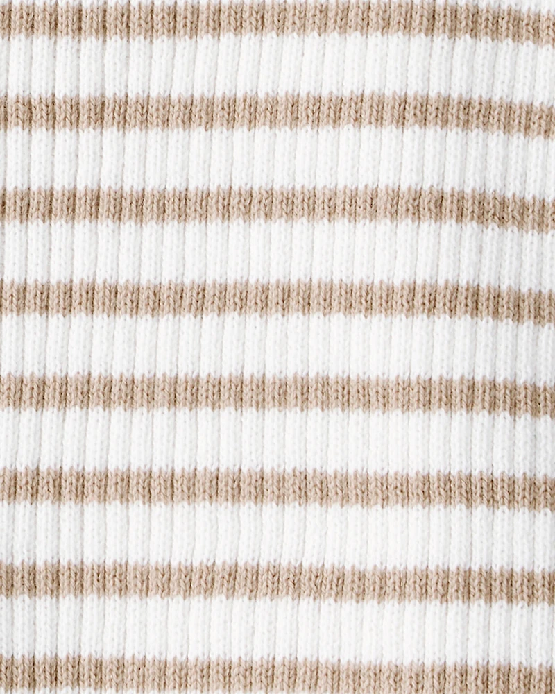 Girls Striped Button-Down Short-Sleeve Tee