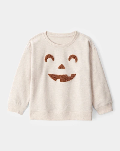 Toddler Boy Halloween Jack-O-Lantern Sweatshirt - Ivory