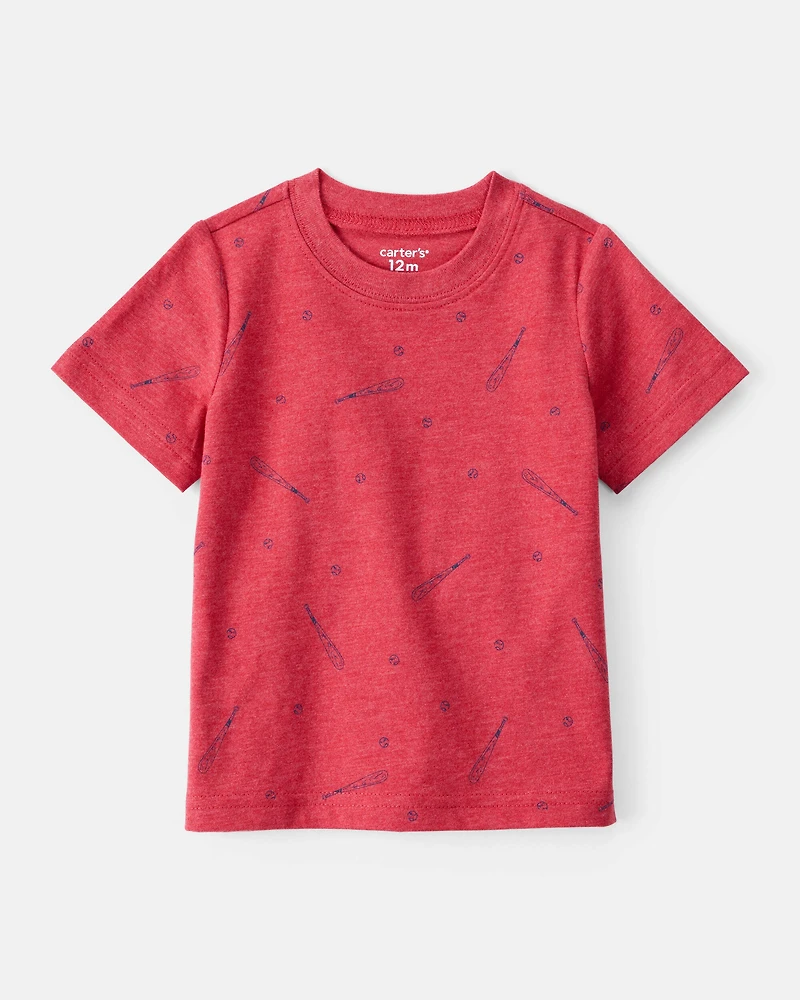 Baby Boy Baseball Print Short-Sleeve Tee - Red