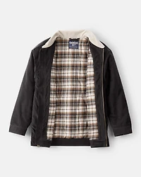 Boys Corduroy Long-Sleeve Zip-Up Fashion Jacket - Black