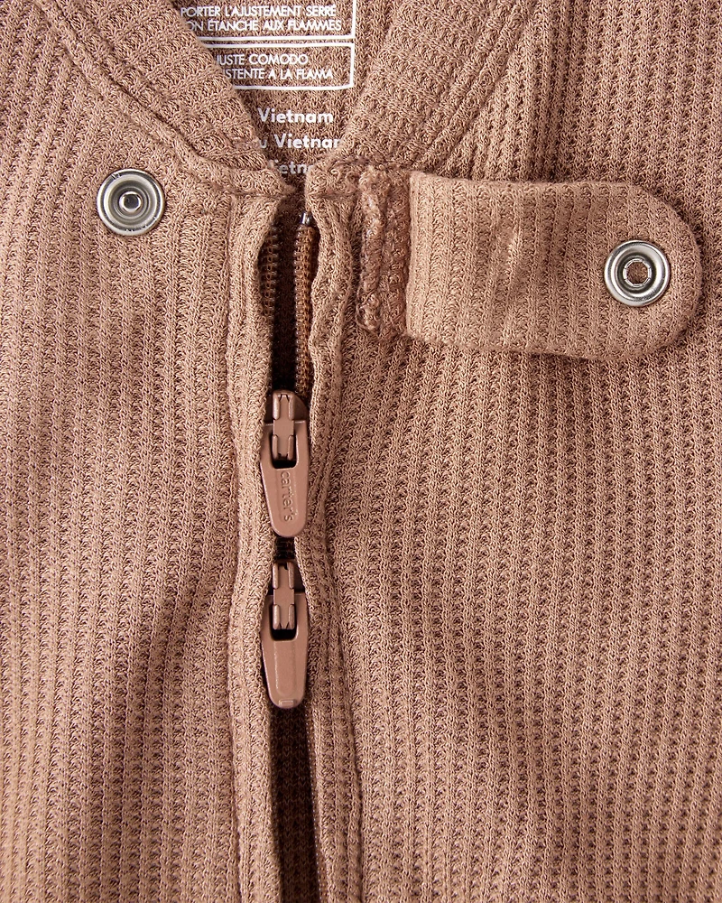 Baby PurelySoft 2-Way Zip 1-Piece Pajamas - Brown