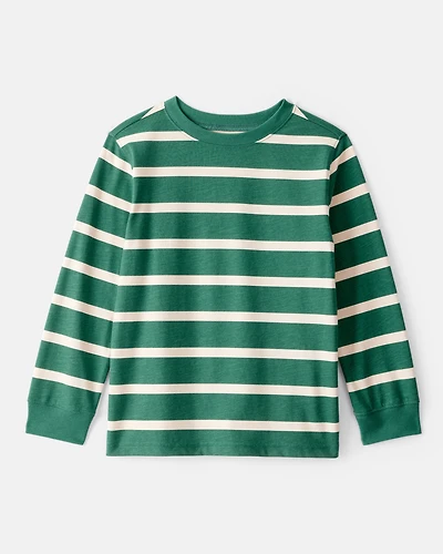 Boys Striped Long-Sleeve Tee - Green