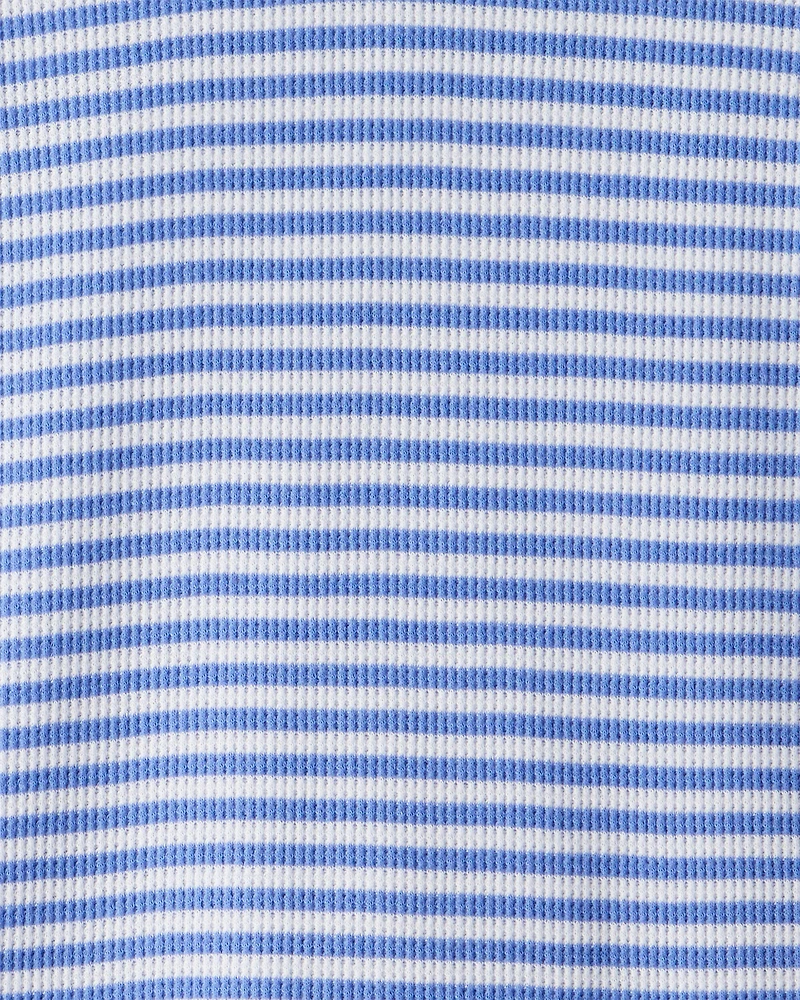 Boys Stripe Thermal Long-Sleeve Tee - Blue