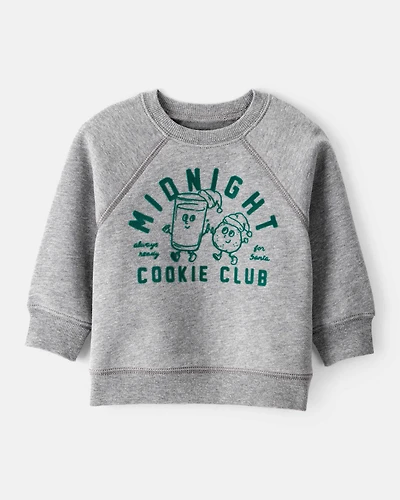 Baby Boy Midnight Cookie Club Long-Sleeve Pullover Sweatshirt - Grey