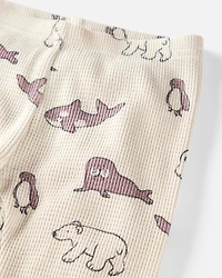Baby Waffle Knit Pajamas Made with Organic Cotton in Artic Friends Print