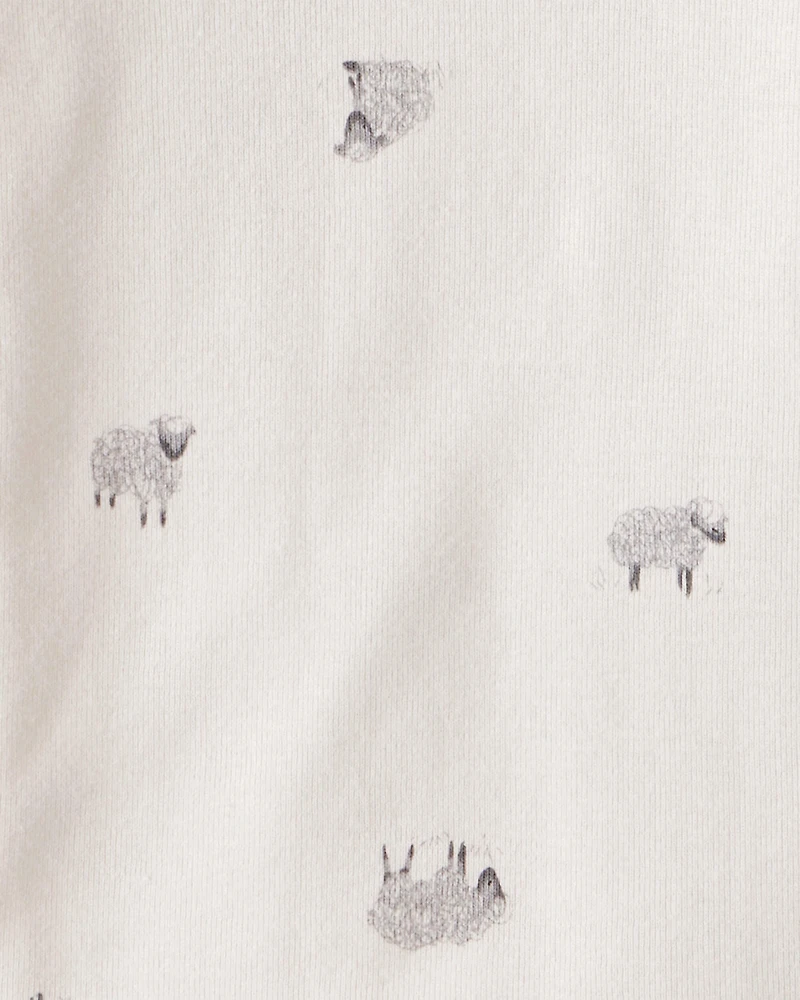 Baby Boy 4-Pack Sheep Print Long-Sleeve Multipack Bodysuits