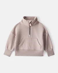 Baby Girl 2-Piece DayDream Fleece Quarter-Zip Pullover Sweatshirt & Joggers Set - Brown
