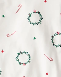 Toddler Wreath PurelySoft Snug Fit 2-Piece Pajamas - White