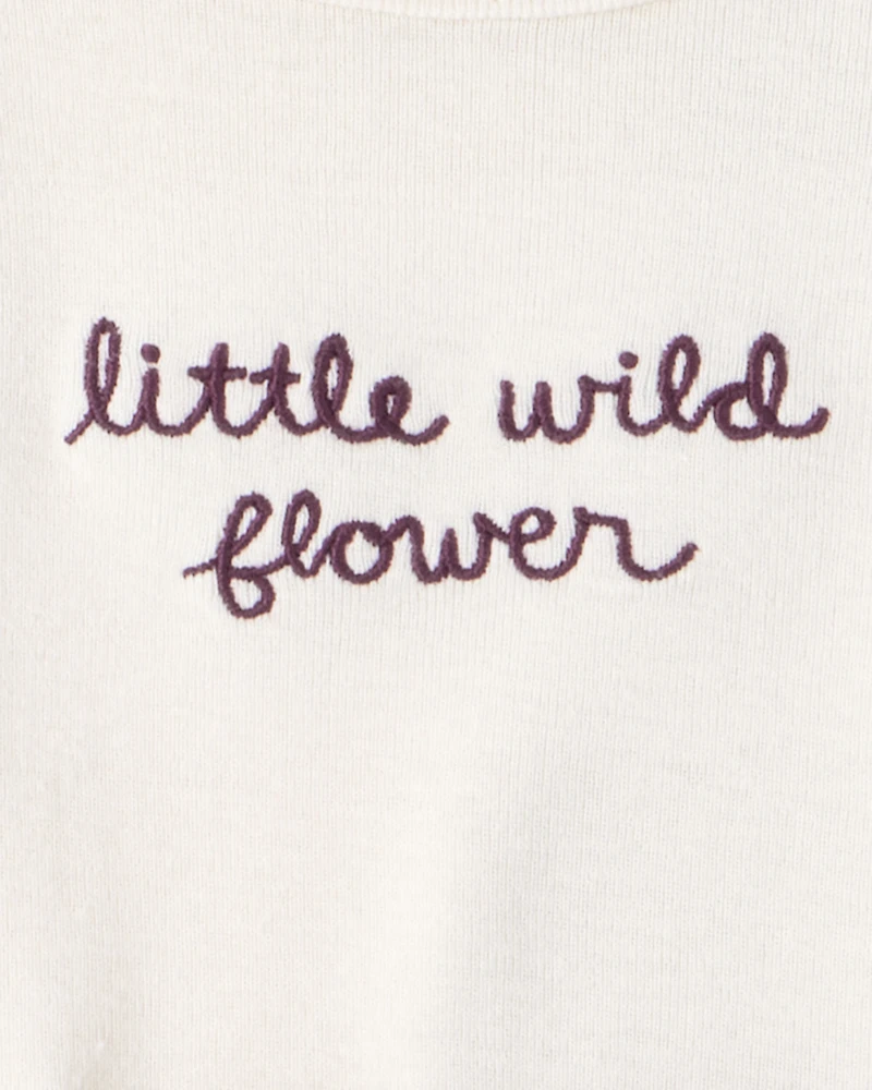 Baby Girl 3-Piece Floral Long-Sleeve Bodysuit & Pant Set - Purple/White