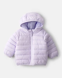 Baby Hooded Puffer Jacket - Purple