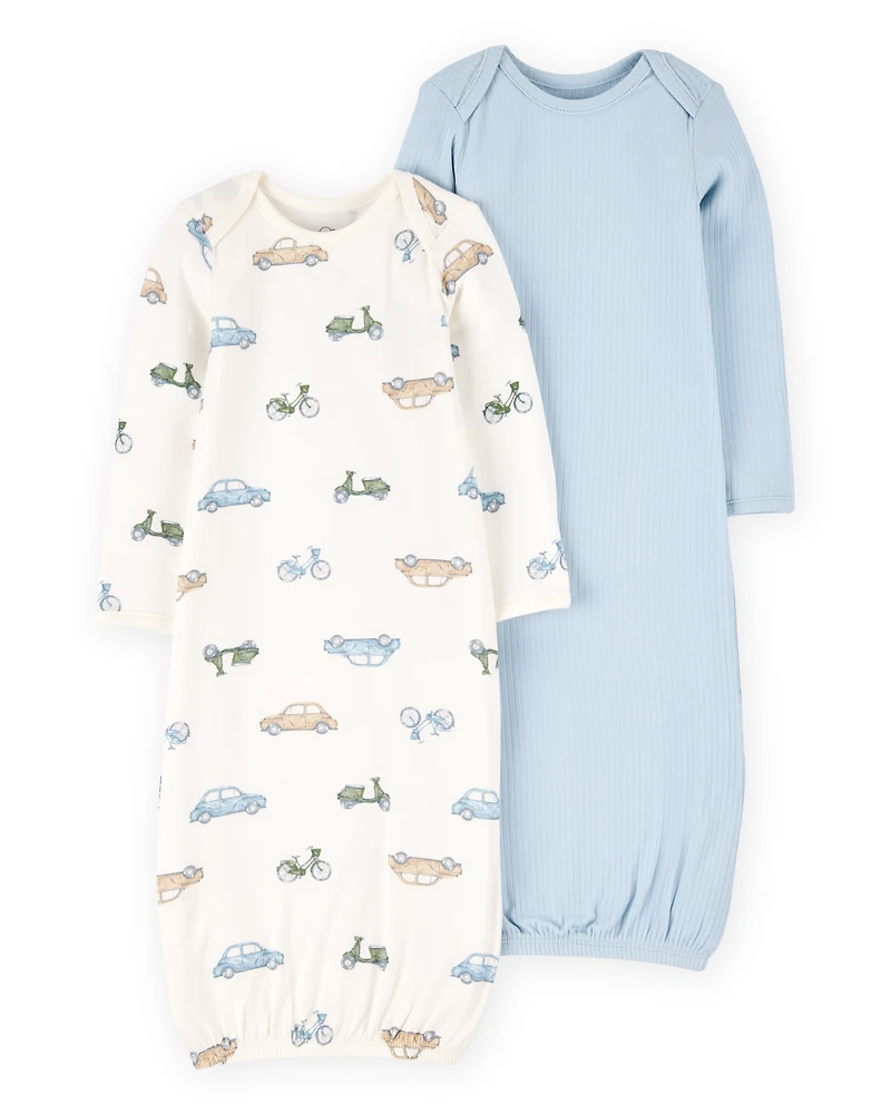 Baby Boy 2-Pack PurelySoft Sleeper Gowns - Blue
