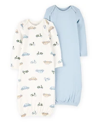 Baby Boy 2-Pack PurelySoft Sleeper Gowns - Blue