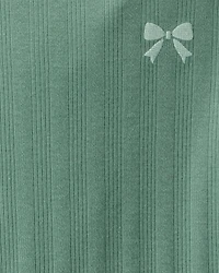 Kid Bow Embroidered Long-Sleeve Tee - Green