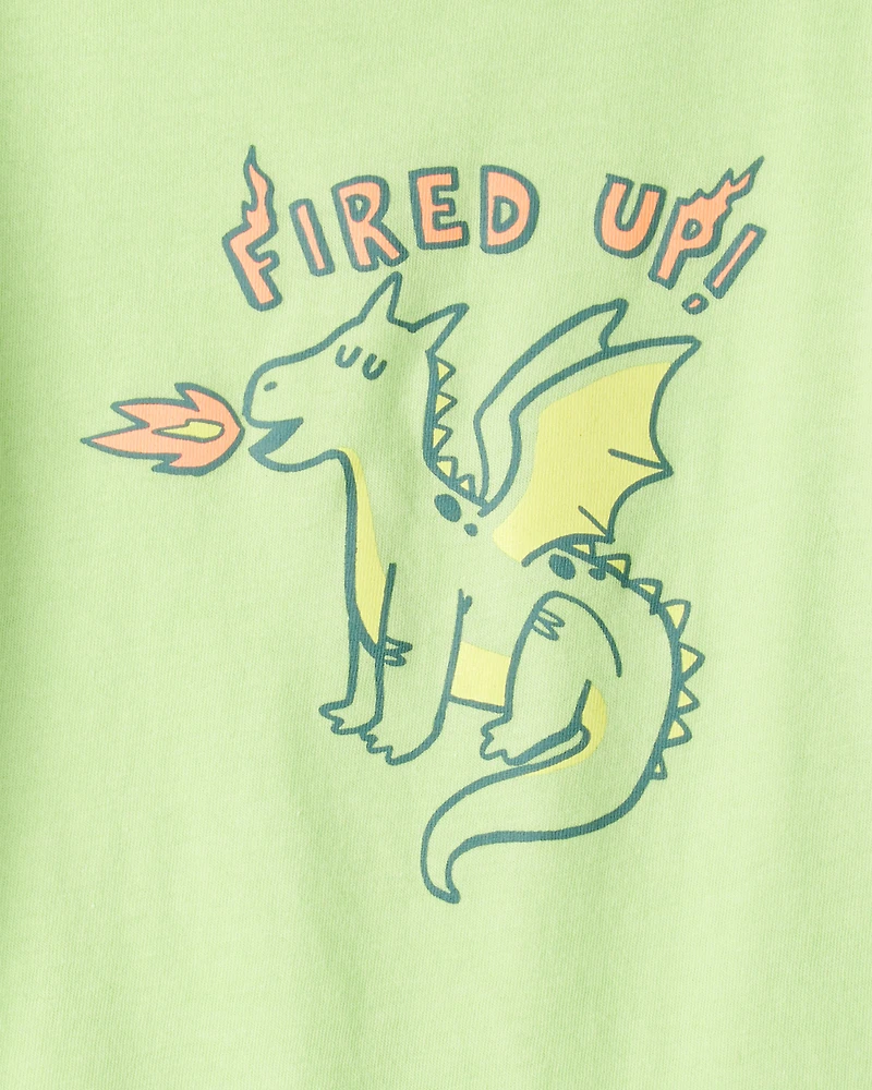 Toddler Boy Dragon Long-Sleeve Graphic Tee - Green
