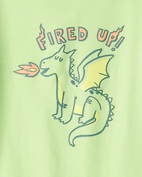 Toddler Boy Dragon Long-Sleeve Graphic Tee - Green