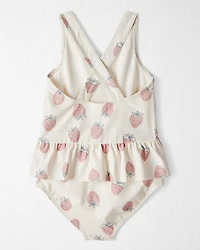 Toddler Girl Recycled Strawberry-Print Swimsuit