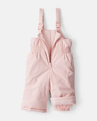 Baby Girl 2-Piece Color Block Hooded Snowsuit Jacket & Bib Set