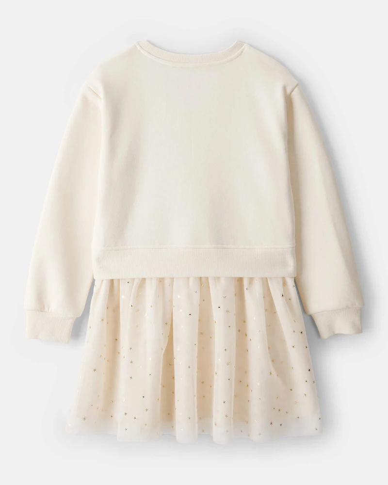 Girls 2-Piece Disney© Princess Long-Sleeve Tulle Set - Cream
