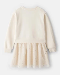 Girls 2-Piece Disney© Princess Long-Sleeve Tulle Set - Cream