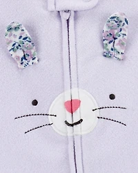Baby Girl Bunny Loose Fit Long-Sleeve Sleep & Play Pajamas - Purple
