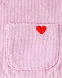 Baby Girl 3-Piece Heart Print Long-Sleeve Dress Set - Pink