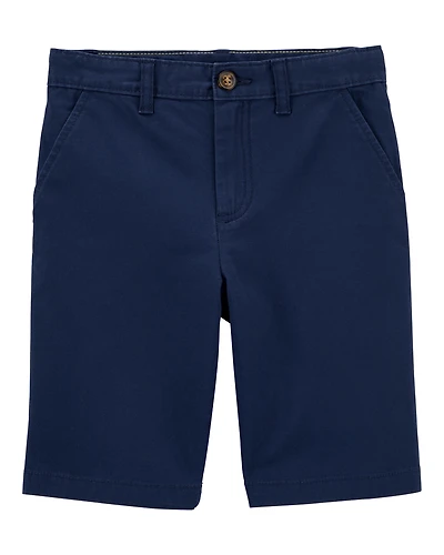 Kid Blue Flat-Front Shorts