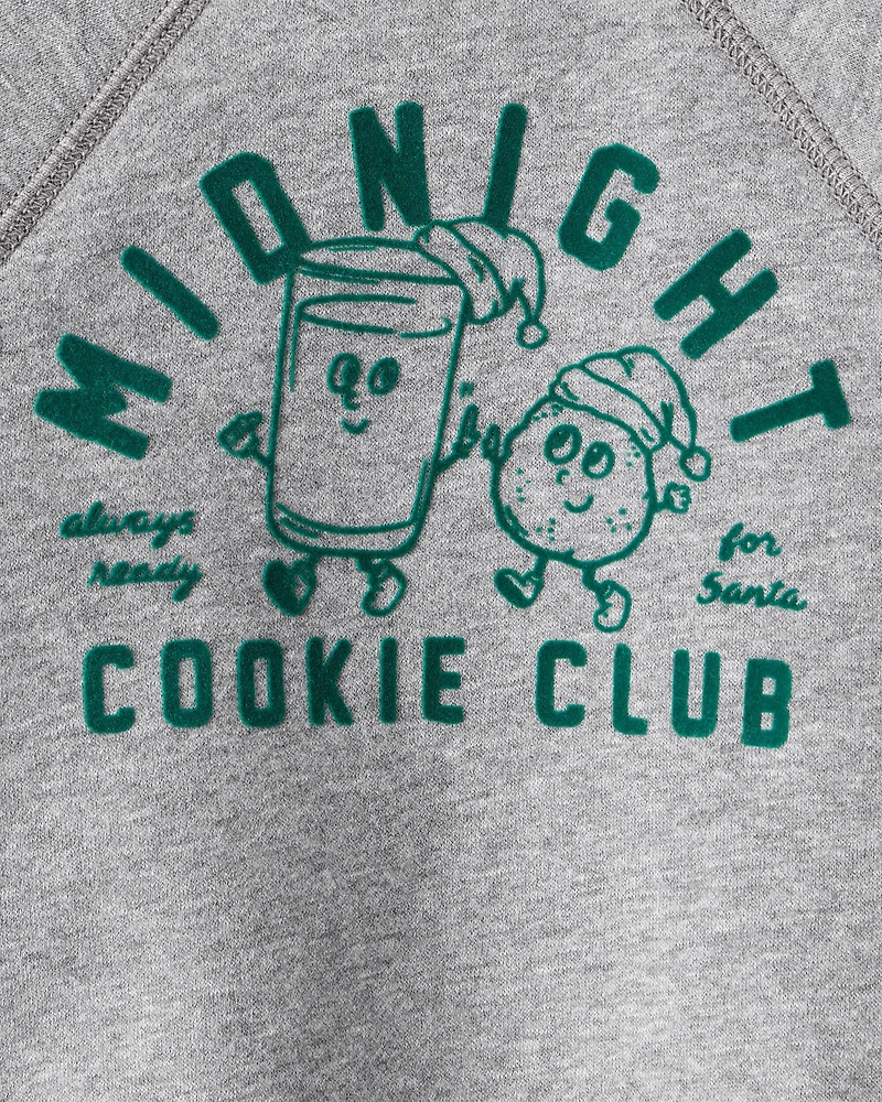 Baby Boy DayDream Fleece Midnight Cookie Club Long-Sleeve Pullover Sweatshirt - Grey