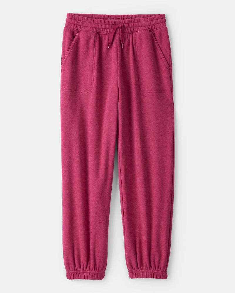 Girls DayDream Fleece Knit Drawstring Joggers - Pink