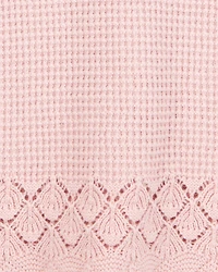 Kid 2-Piece Pointelle Sweater Crochet Knit Tank & Skirt Set