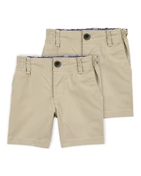 Toddler Boy 2-Pack Stretch Chino Uniform Shorts