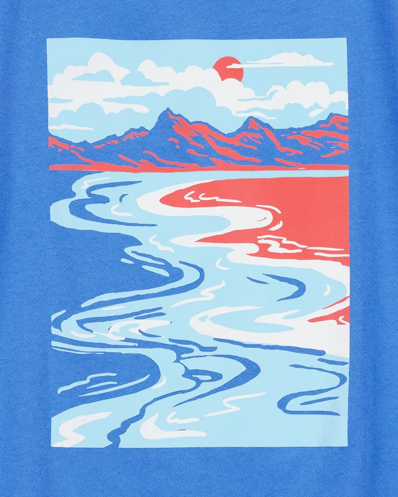 Kid Scenic Beach Short-Sleeve Graphic Tee - Blue