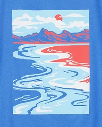 Kid Scenic Beach Short-Sleeve Graphic Tee - Blue